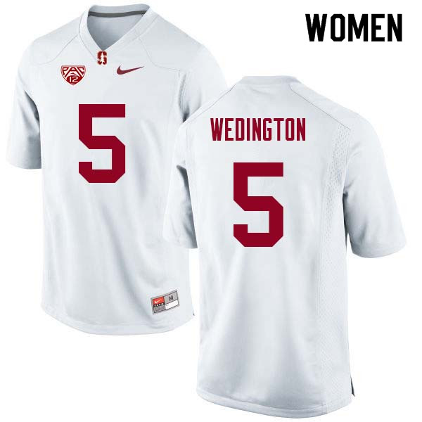 Women Stanford Cardinal #5 Connor Wedington College Football Jerseys Sale-White - Click Image to Close
